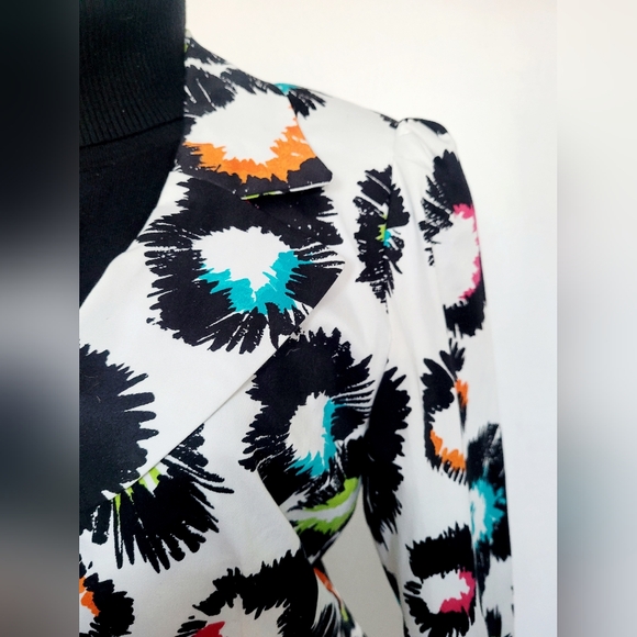 Sandro Paris Women's Luxe Stretch Cotton Blazer Jacket Lined Abstract Small - Picture 16 of 16